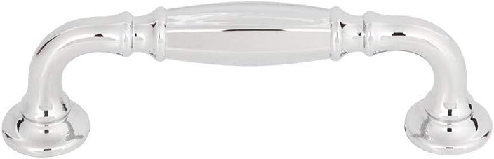 Top_Knobs Barrow Pull Color Polished Chrome 3 3/4" Length Grace Coll Traditional Transitional Bar Handle Kitchen Drawer Cabinet Door Dresser Bathroom Metal Handle Interior Home