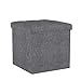 B FSOBEIIALEO Storage Ottoman Cube, Storage Chest Folding Foot Rest Seat, Linen Grey 12.6