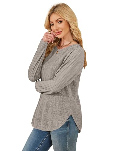 Image of SAMPEEL Sweatshirt for Women Long Sleeve Shirts Crewneck Sweaters Fall Fashion Outfits 2025 Trendy Tunic Tops Plus Size