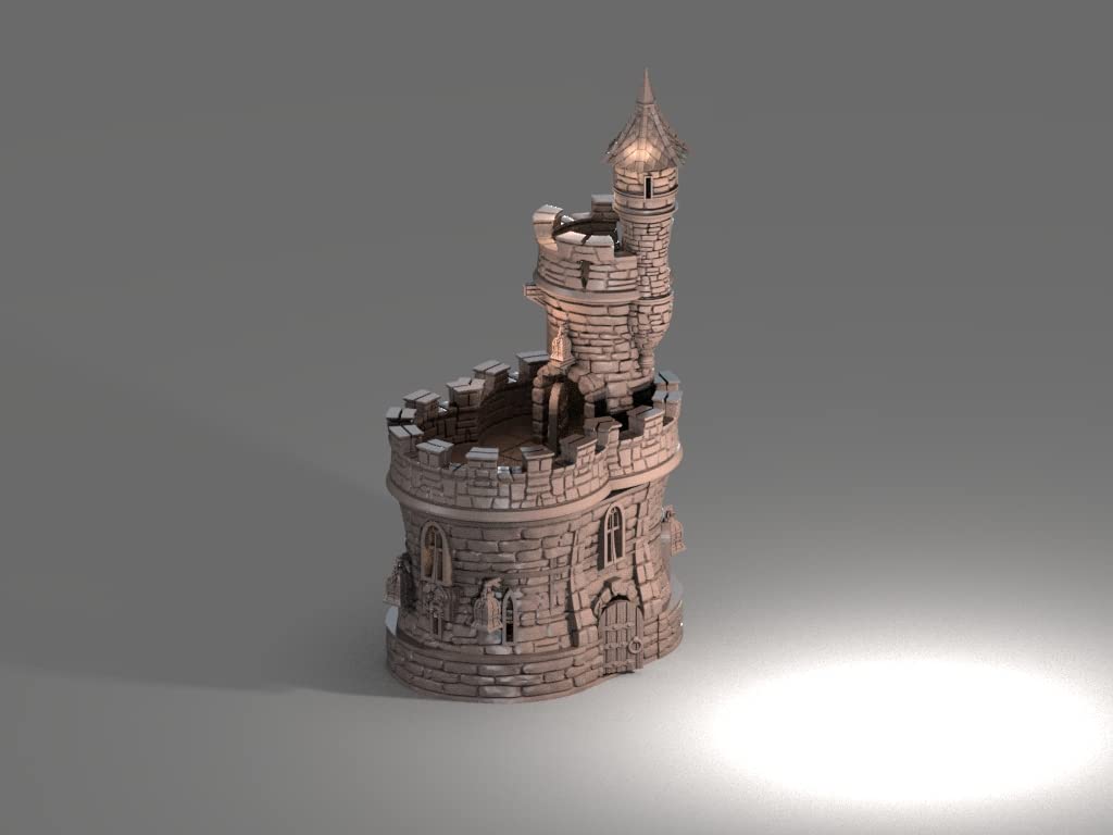 QP3D - Castillo de Barbican Gate House - Paisaje de terreno de fantasía para mesa y RPG 28-32 mm, miniaturas de juego de guerra DnD D&D, impreso en 3D y pintable (clásico)