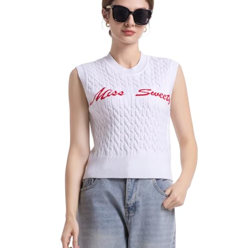 Image of Womens Sweater Vest Sleeveless Cotton Casual V Neck Pullover