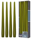 Hyoola Tall Taper Candles - 10 Inch Olive Green Unscented Dripless Taper Candles...