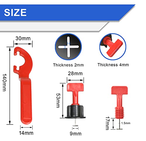 Tile Leveling System Kit 1/16", 250Pcs Tile Levelers, 500Pcs Tile Spacers And 5Pcs Special Wrenches, Tools For Wall Floor Tile Adjustment, Floor Leveling Compounds #TOP3