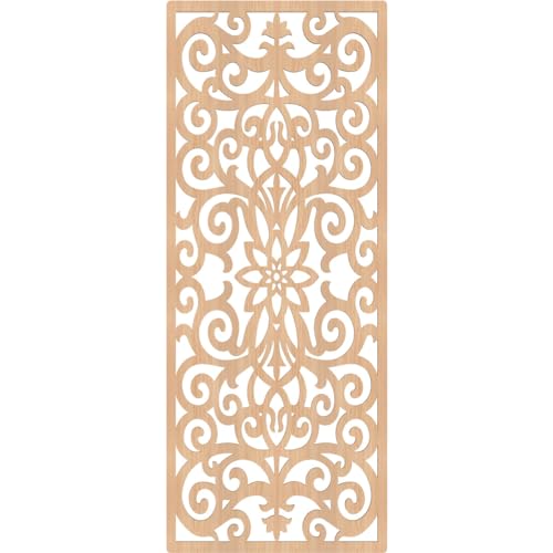 Image of 27 3 /8 inchW x 69 3 /8 inchH x 3 /8 inchT Buel Decorative Fretwork Wood Wall Panels, Hickory