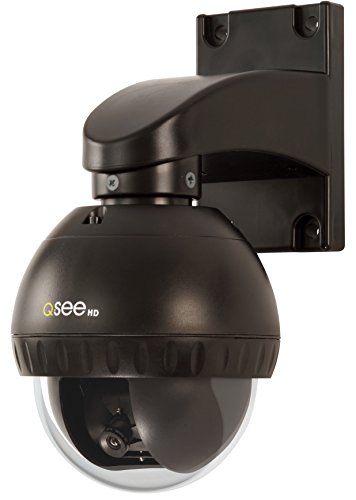 Q-See QTH7212P | Home Security Surveillance Pan & Tilt Camera in 720p HD | Night Vision Detects up to 100 Ft | Includes Wall & Ceiling Mounts & 100 Ft. Cable | Black