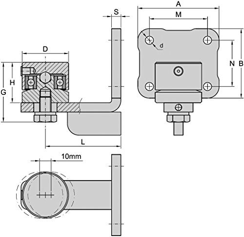 Image of Bottom Pivots for Soldering on Screw-On Plate - Small Model Diameter 40 mm