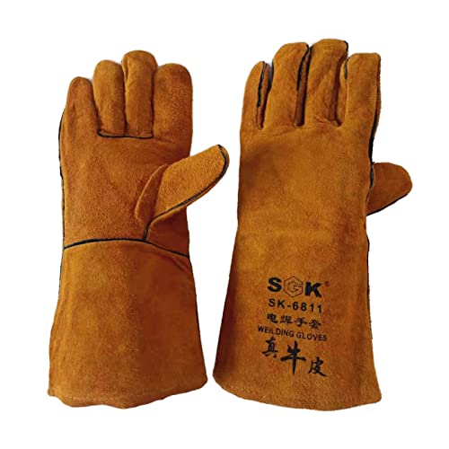 H-Huo Welding Gloves, Top Cowhide Leather Welding Gloves, Heat Resistant ...