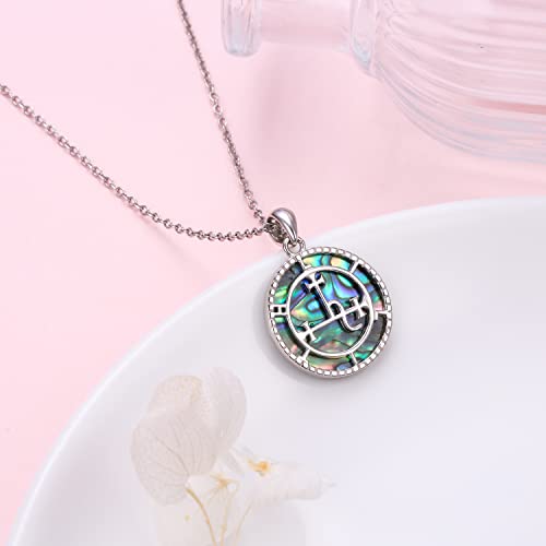 DAOCHONG Sigil of Lilith Necklace S925 Sterling Silver Sigil of Lilith Pendant Necklace Gifts for Women Rolo Chain 18+2 inches4