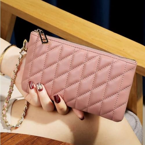 Women's Genuine Leather Wallets Money Clips Card Cases Purses Handbags Money Organisers (Pink)3