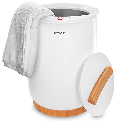 Serenelife Bucket Towel Warmers, White Large Towel Warmer For Spa And Bathroom, Luxury Towel Heater Gifts For Him & Her, Auto Shut-Off, Fits 2 Large Bath Towels, Blankets, Bathrobes, Pj's #TOP1