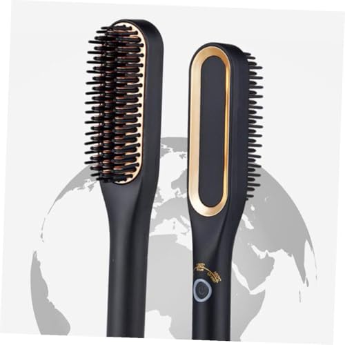 Peine alisador eléctrico para cabello y barba dorado miniatura 3