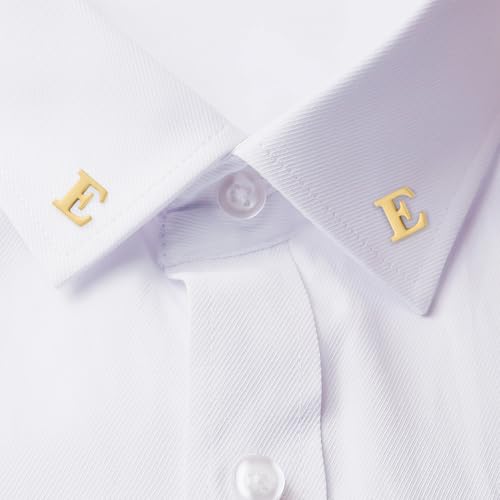 Image of HONEY BEAR Mens Womens Initial Alphabet Letter Lapel Pins Collar Badge Brooches for Business Wedding Graduation Gift Matte Gold 0.59 inches