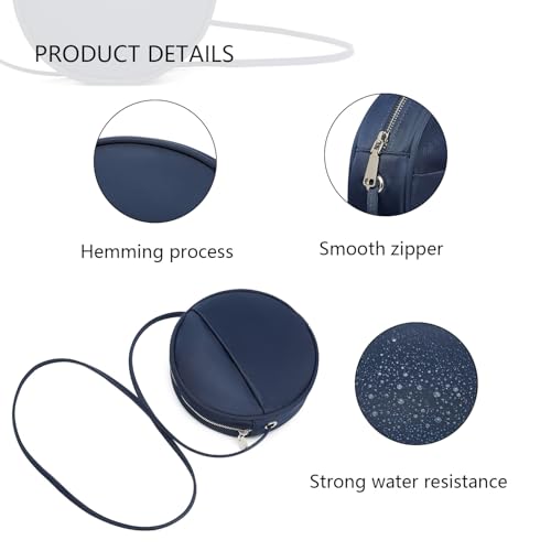 Circle Crossbody Bag for Women NYLON Circle Purse with Zipper Adjustable Knot Shoulder Straps4