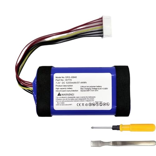 CAESEA Batería de repuesto para altavoces Bluetooth So-ny SRS-XB40, SRS-XB41, ID659B, ID770, JD770B, 7,2 V, 5200 mAh, con herramienta de instalación
