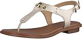 Michael Kors MK Plate Thong Pale Gold Embossed Lizard Specchio 7.5 M