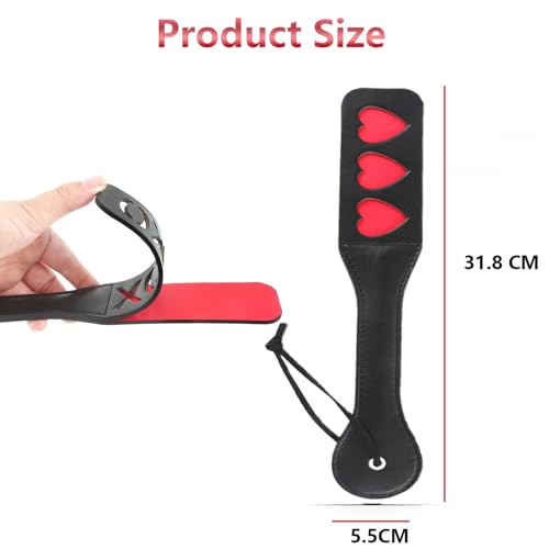 Image of DFsucces Faux Leather Slut Spanking Paddle for Sex Play,12.5inch Sex Paddle,Leather Spanking Paddle for Sex Play,Sex Paddle Role Play (A9)
