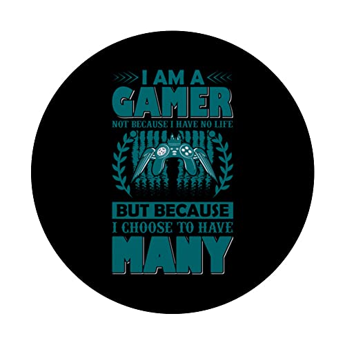 Gamer Gaming Video Games Nerd Geek Controller PopSockets Swappable PopGrip, Black - Image 3