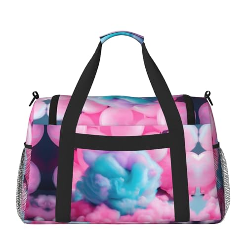 Pink Cotton Candy print Personal Item Bag Large Duffel Bag Travel Bag Weekender Bag Gym Bag Tote Duffel bag2