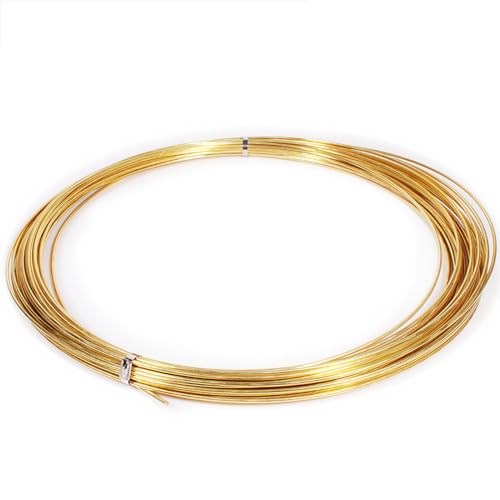 TIHONORI 13 Gauge Brass Round Wire 8.8Oz. - 36 Ft Jeweler's Brass Wire Yellow Bare Brass Dead Soft Craft Wire Jewelry Wire,1.8mm