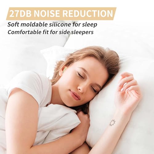 Image of LYSIAN Moldable Silicone Ear Plugs for Sleeping, Snoring & Side Sleepers, Soft Reusable Noise Reduction Earplugs for Sleep, Travel & Swimming, 5 Pairs, Skin Color