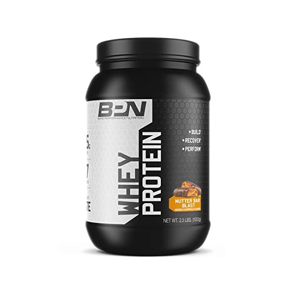Bare Performance Nutrition, Whey Protein Powder, Meal Replacement, 25G of Protein, Excellent Taste & Low Carbohydrates, 88% Whey Protein & 12% Casein Protein (27 Servings, Nutter Bar Blast)