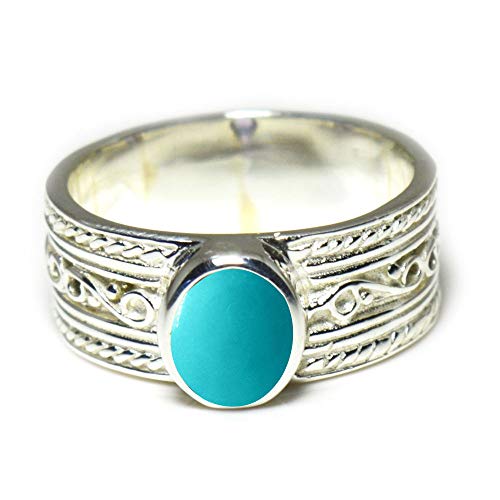Image of 55Carat Choose Your Color Genuine Gemstone Sterling Silver Ring Band Vintage Handmade Jewelry Sizes 5-12