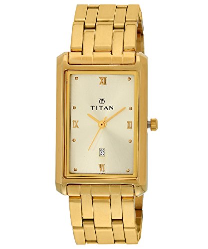 Image of Titan Karishma Analog Champagne Dial Men's Watch-NE1416YM05