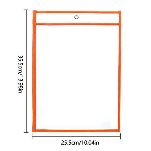 Diealles Shine Abwischbare Durchsichtige Hüllen, 10 Stück Reusable Dry Erase Pockets Schreibwaren Lieferungen für Büro und Schule, 35.5×25.5 cm