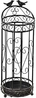 Iron Umbrella Stand with Drip Tray Vintage Free Standing Umbrella Holder Entryway Umbrella Holder Rack Organizer Bronze/Black