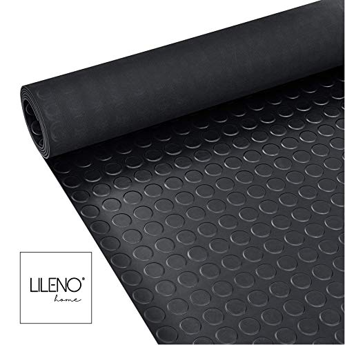 LILENO HOME Noppen Anti-Rutsch-Matte Meterware 100x50 cm - Gummiläufer Noppenmatte (3mm) als Werkstatt-Boden, Gummi-Matte, Werkbank Auflage u. Boden-Matte - Gummi Matte für Keller, Anhänger