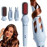 Ferro arricciacapelli automatico 3 in 1 con bigodini 32/36 mm e spazzola lisciante per capelli, 4 livelli di temperatura, riscaldamento rapido, 60 minuti di sicurezza automatico per tutti i tipi di