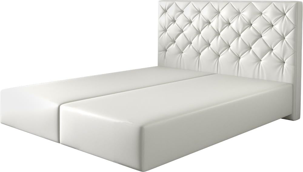 DELIFE Boxspringgestell Dream-Great Kunstleder Weiß 160x200 cm