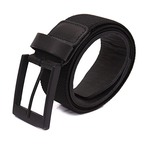 Cinto Masculino Couro Legítimo Elástico Casual Social Oferta Tamanho:110 cm;Cor:Preto