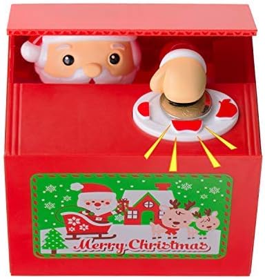 Mansalee Cute Stealing Coin Santa Money Box Money Bank Piggy Bank Coin Bank Santa