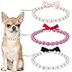 MAYJOYDIY 3 Stück 3 Farben Strass & Perlen Hunde Katzenhalsband 25cm Haustierhalskette Mit Accessoires Und Schleife Für Welpen Kätzchen Hochzeit Geburtstag Party Kleidung Kostüm (Rot Weiß Rosa)