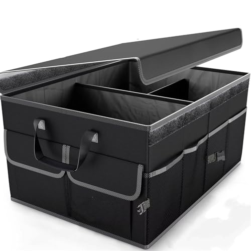 Organisateur de coffre voiture pliable avec couvercle et base antidérapante