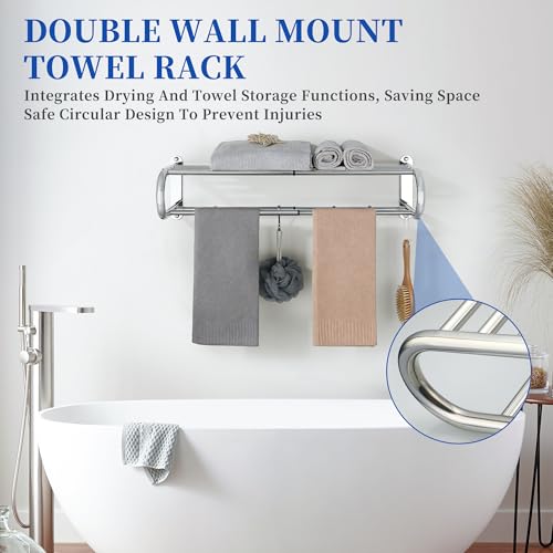 Porte serviette double étagère extensible pour petits espaces - 5
