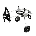 Anmasbox, carrozzina per cani e gatti, regolabile, a 2 ruote, in acciaio inox, riabilitazione per i cani disabili