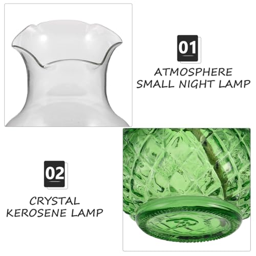 BESPORTBLE Vintage Petroleumlampe mit Einstellbarer Flamme Dekorative Kerosinlampe für Wohnzimmer und Schlafzimmer Tragbare Notbeleuchtung und Stilvolle Retro atmosphäre Grün