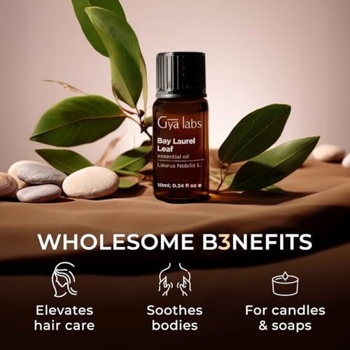 Image of 100% Pure Bay Leaf Essential Oil - 0.34 Fl Oz - Bay Leaf Oil for Hair, Skin, Diffuser, Aromatherapy & DIY Candle Making Scent