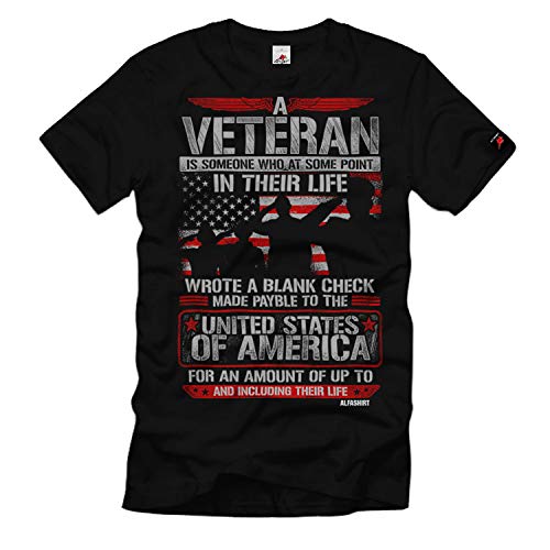 T-shirt inscription allemand Veteran #32374 noir vêtement coton taille Small