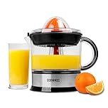 Duronic Electric Juicer Machine JE407 Citrus Squeezer, Fresh Hand Pressed Orange Juice Maker, Whole Fruit Extractor Machines for Cold Press Oranges, Lemon, Lime, Grapefruit with 2 Cones & Pulp Filter