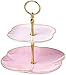 Assiette de fruits Céramiques Plateaux De Fruits Mode Style De Européen Plateau De Fruits Salon Table Basse Couche Double Couche Gâteau Dried Fruit Assiette Bols De Fruits Corbeille de fru(Color:Rose)