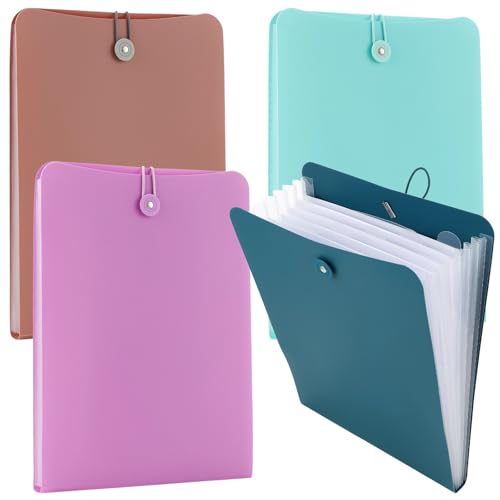 Trieur vertical A4 anti-perte de documents à 7 poches élastiques lot de 4