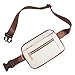 Telena Fanny Packs for Women Cross Body Leather Belt Bag Fashionable with Adjustable Strap Beige Brown