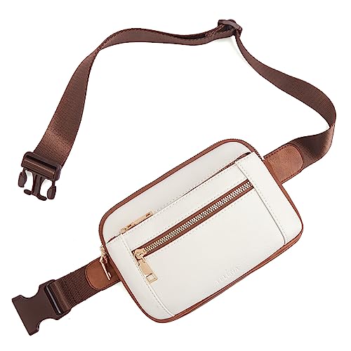 Image of Telena Fanny Packs for Women Cross Body Leather Belt Bag Fashionable with Adjustable Strap, 1-Beige Brown, One Size