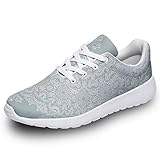 AXGM Herren Damen Sportschuhe Blass Türkis Mandala Gedruckt Laufschuhe Turnschuhe Bequem Straßenlaufschuhe Wanderschuhe Laufen Schuhe Sneaker White 44