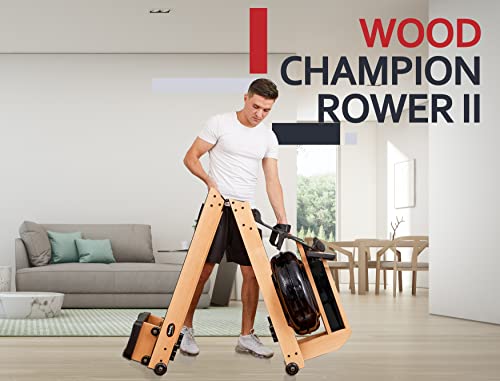 Holz Wasser-Rudergerät Wood Champion Rower II Ruderzugmaschine mit Water Resistance System klappbar Bluetooth – Bild 4