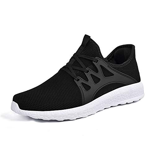 ZONKIM Womens Running Shoes Non Slip Lightweight Breathable Mesh Sneakers Athletic Gym Sports Walking Shoes Black White, 8