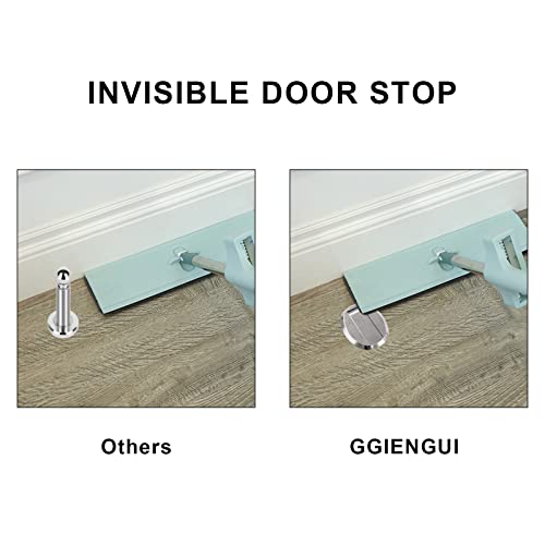 Ggienrui Magnetic Door Stopper Floor Door Stop Magnetic Heavy Duty Door Holder For Keep Door Open With 3M Self Adhesive And Conceal Screw Mount, 1Pcs, Silver #TOP5